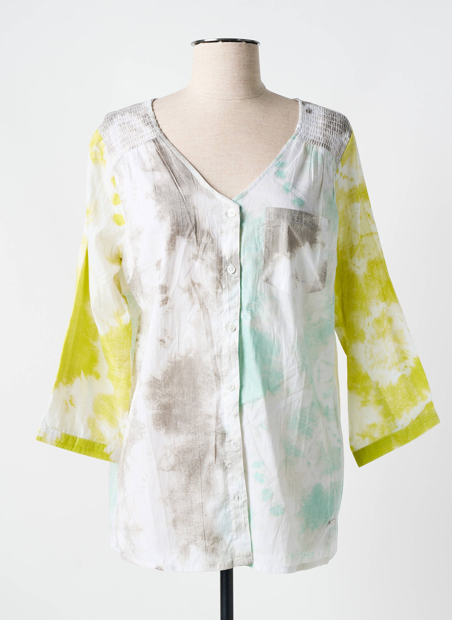 Moteriškas marškinys tiesi kirpimas 3/4 rankovės pilka AGATHE & LOUISE moteris