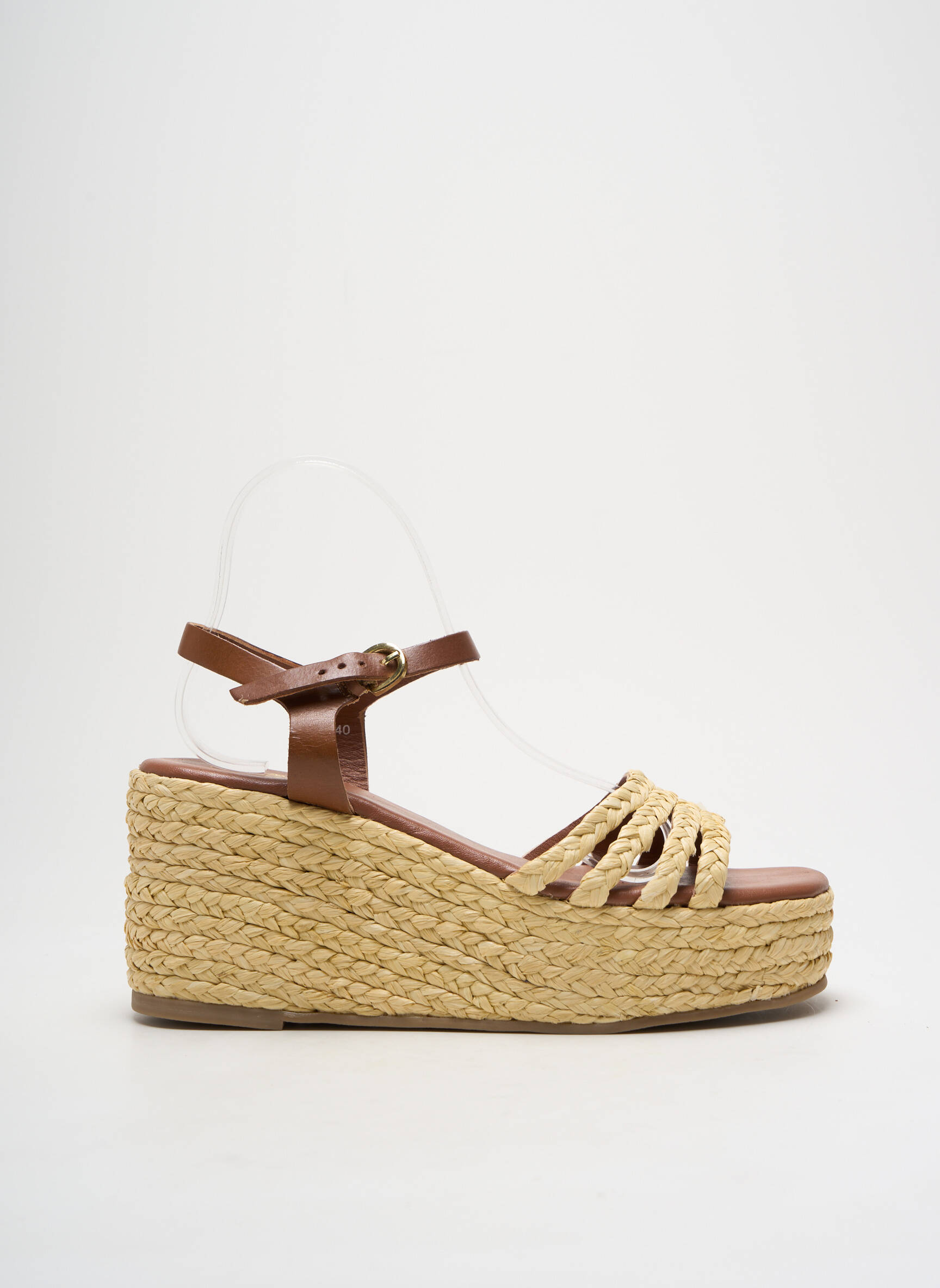 Sandalai/nu pėdos lygus medžiaga kulnas nuo 7 iki 9 cm rudas SANTAFE moteris