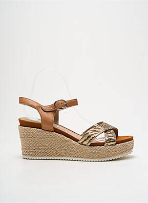 Espadrilės satino audinys kulnas nuo 7 iki 9 cm rudas EMILIE KARSTON moteris