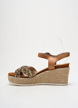 Espadrilės satino audinys kulnas nuo 7 iki 9 cm rudas EMILIE KARSTON moteris