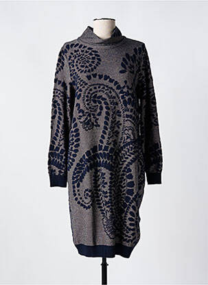 Megztinė suknelė tamprumas ilgos rankovės mėlyna TRICOT CHIC moteris