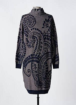 Megztinė suknelė tamprumas ilgos rankovės mėlyna TRICOT CHIC moteris
