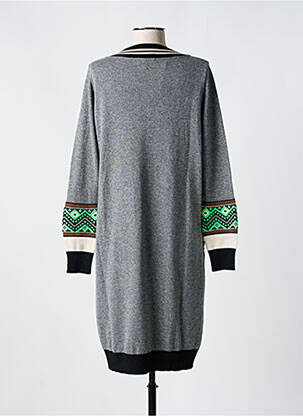 Megztinė suknelė apatinė dalis siaura ilgos rankovės pilka TRICOT CHIC moteris