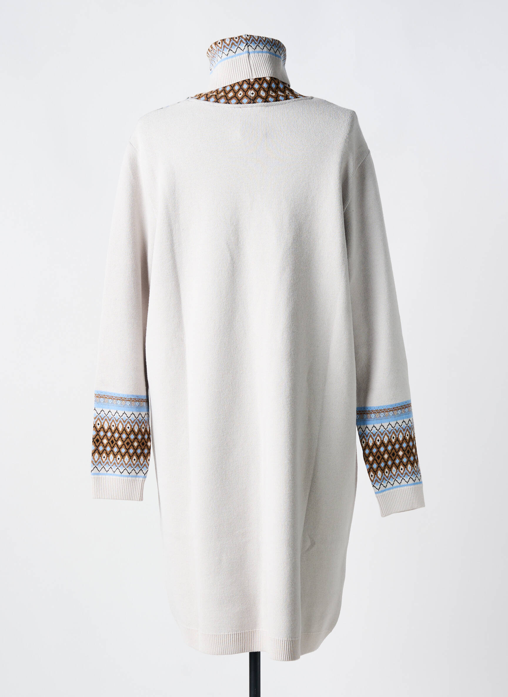Megztinė suknelė apatinė dalis siaura ilgos rankovės pilka TRICOT CHIC moteris