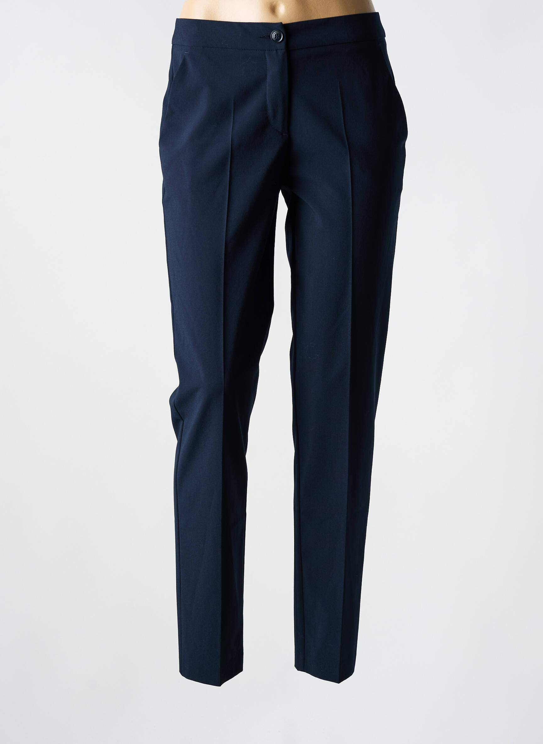 Chino kelnė uždarymas su užtrauktuku po mygtuku uždengimu aukšta talija mėlyna EMPORIO ARMANI moteris