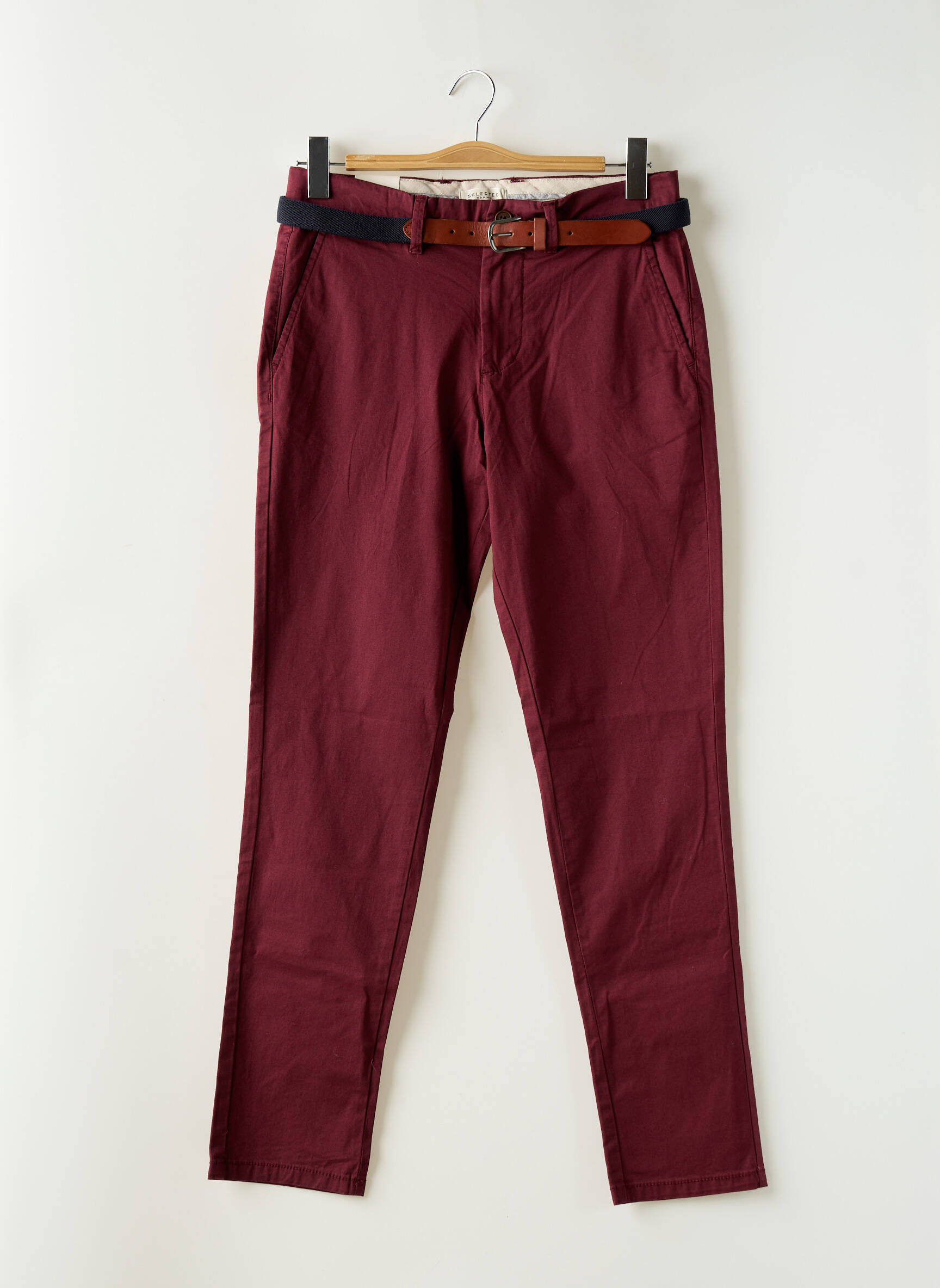 Chino kelnė bio normala dydis raudona SELECTED vyras