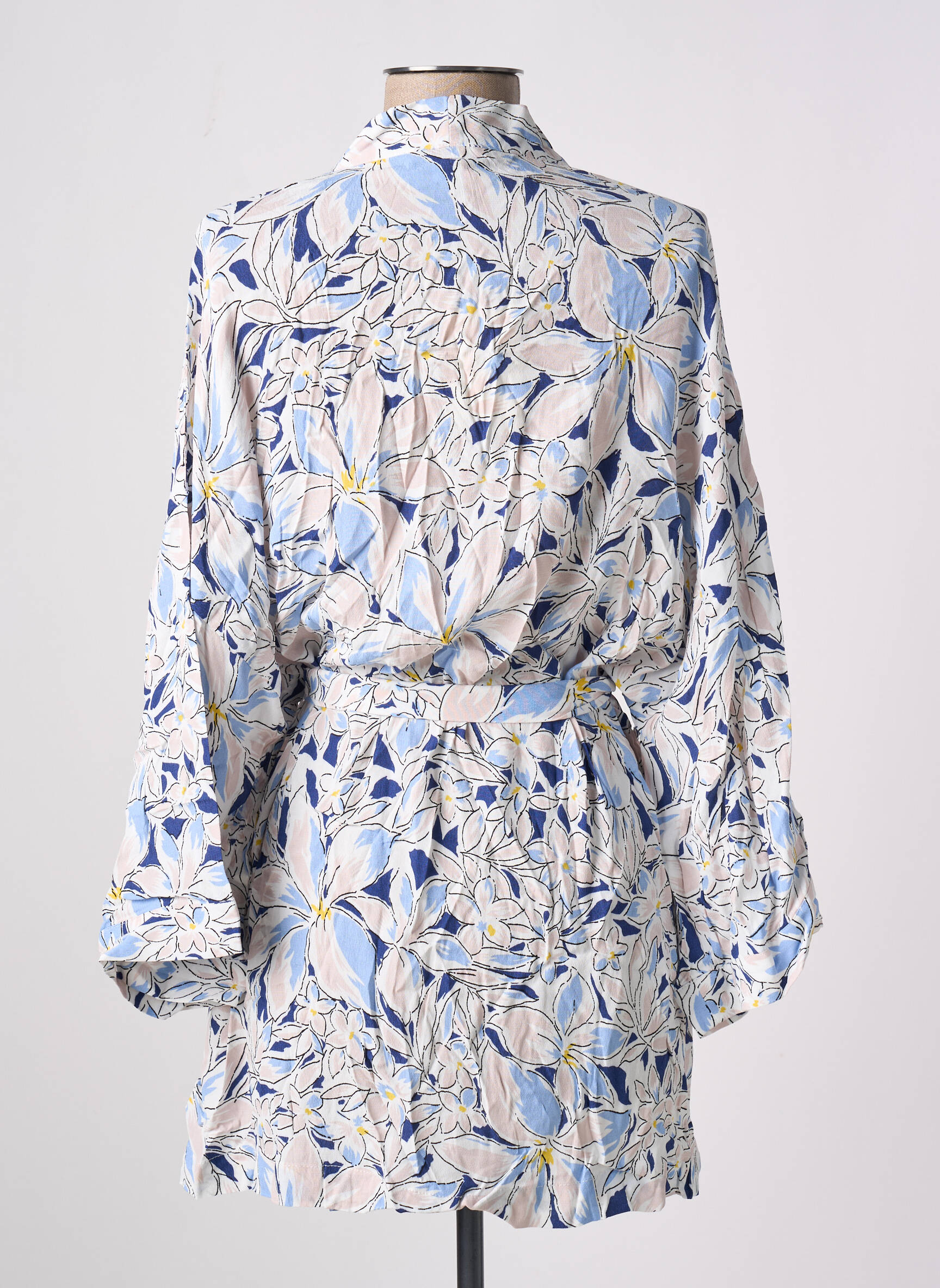 Kimono striukė kardigano apykaklė mėlyna CALIE moteris