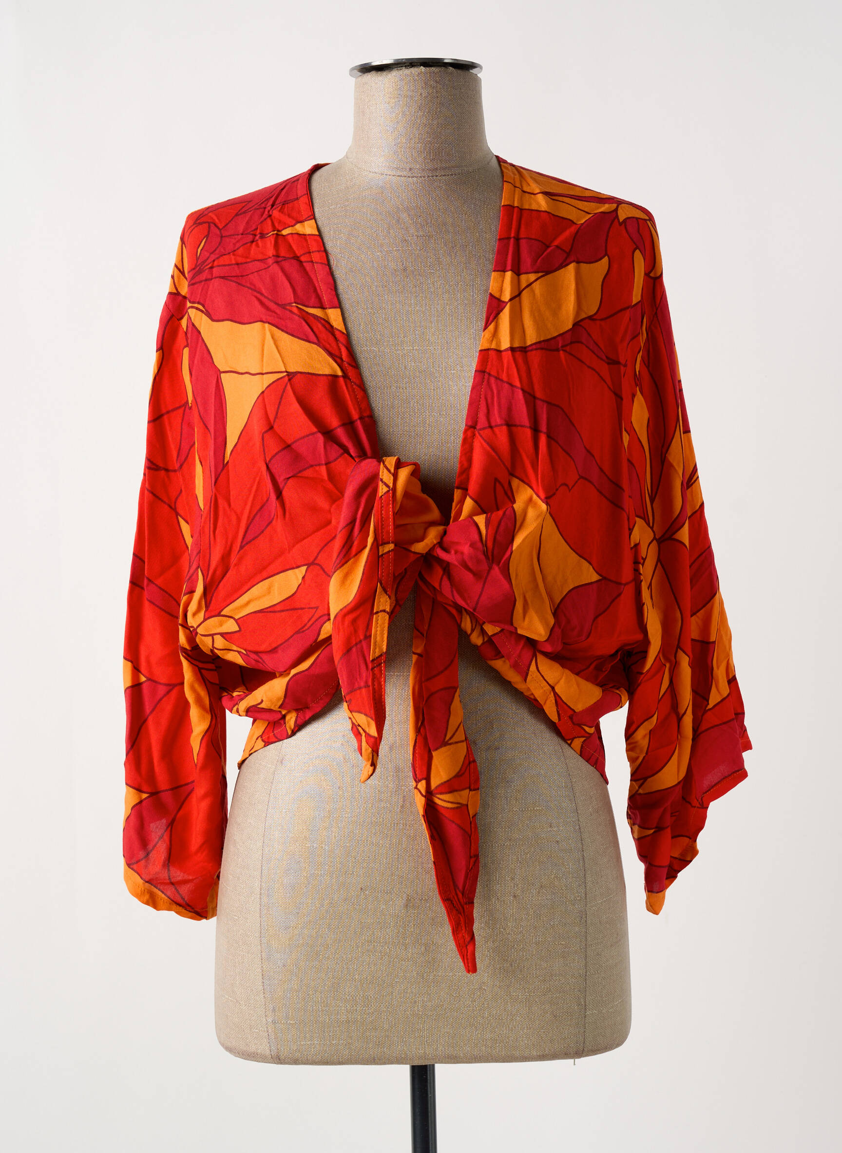 Bolero užsegimas su raišteliais raudona TERRACOTTA moteris