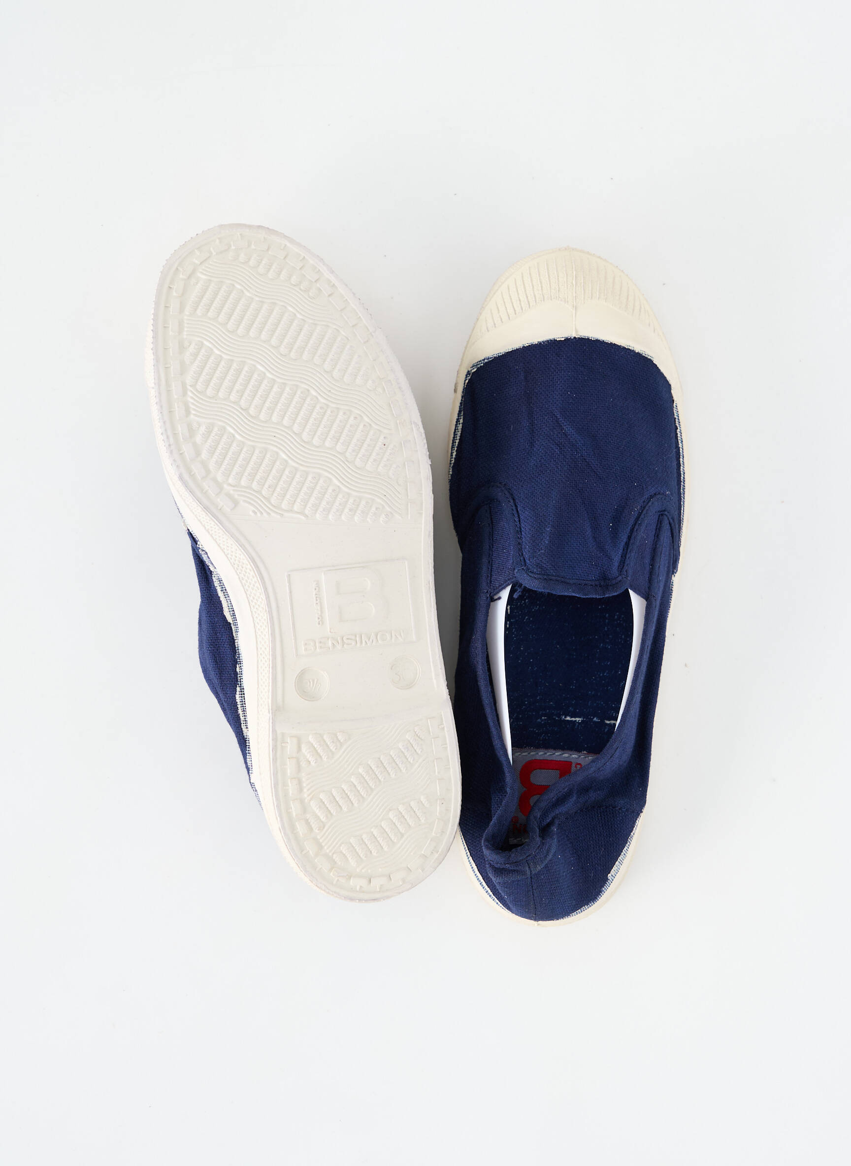 Slip-on batai apvalus mygtukas plokščias kulnas iki 3 cm mėlyna BENSIMON moteris