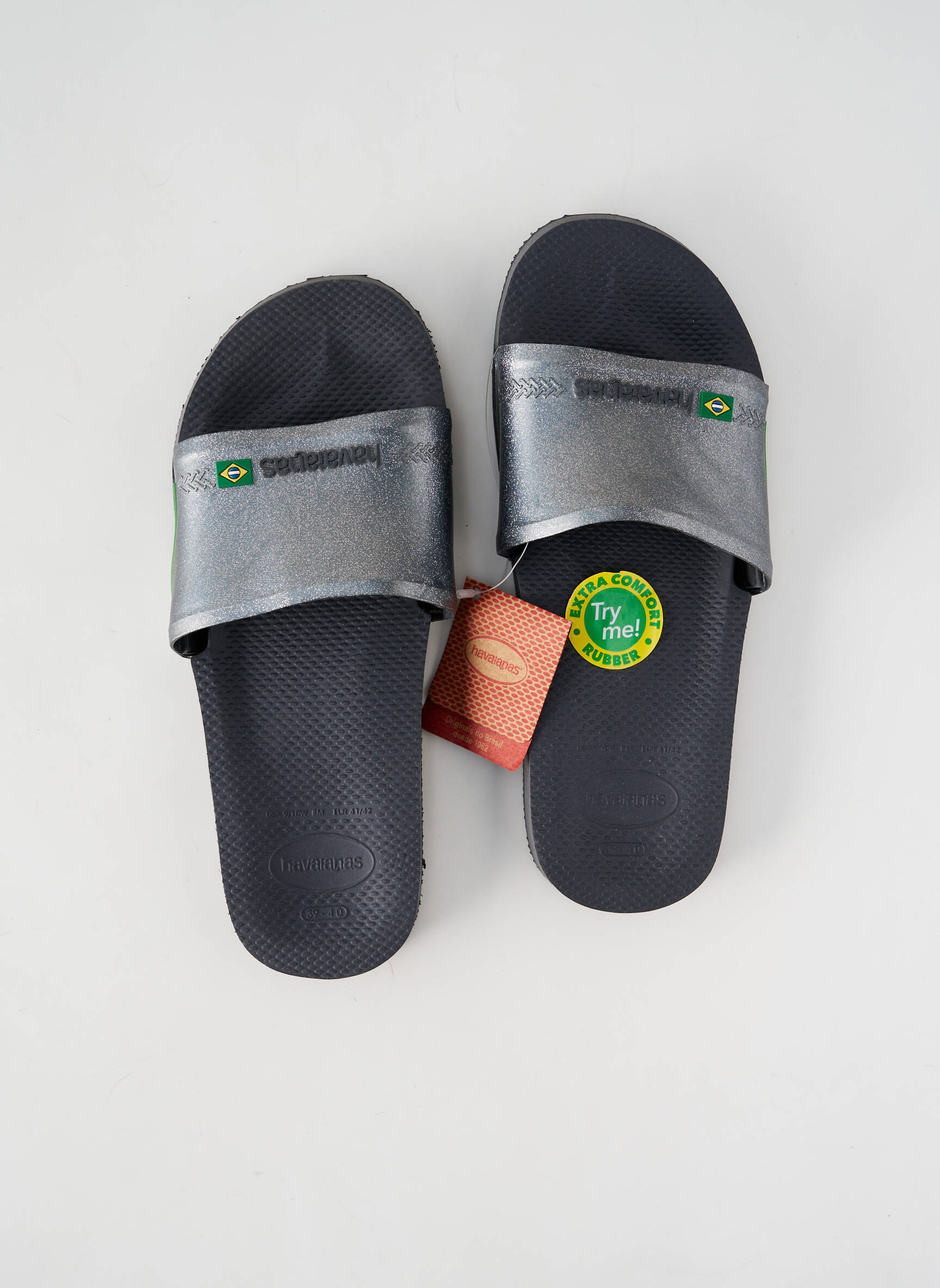 Mule/sabotai satino audinys plokščias kulnas iki 3 cm sidabrinė HAVAIANAS moteris