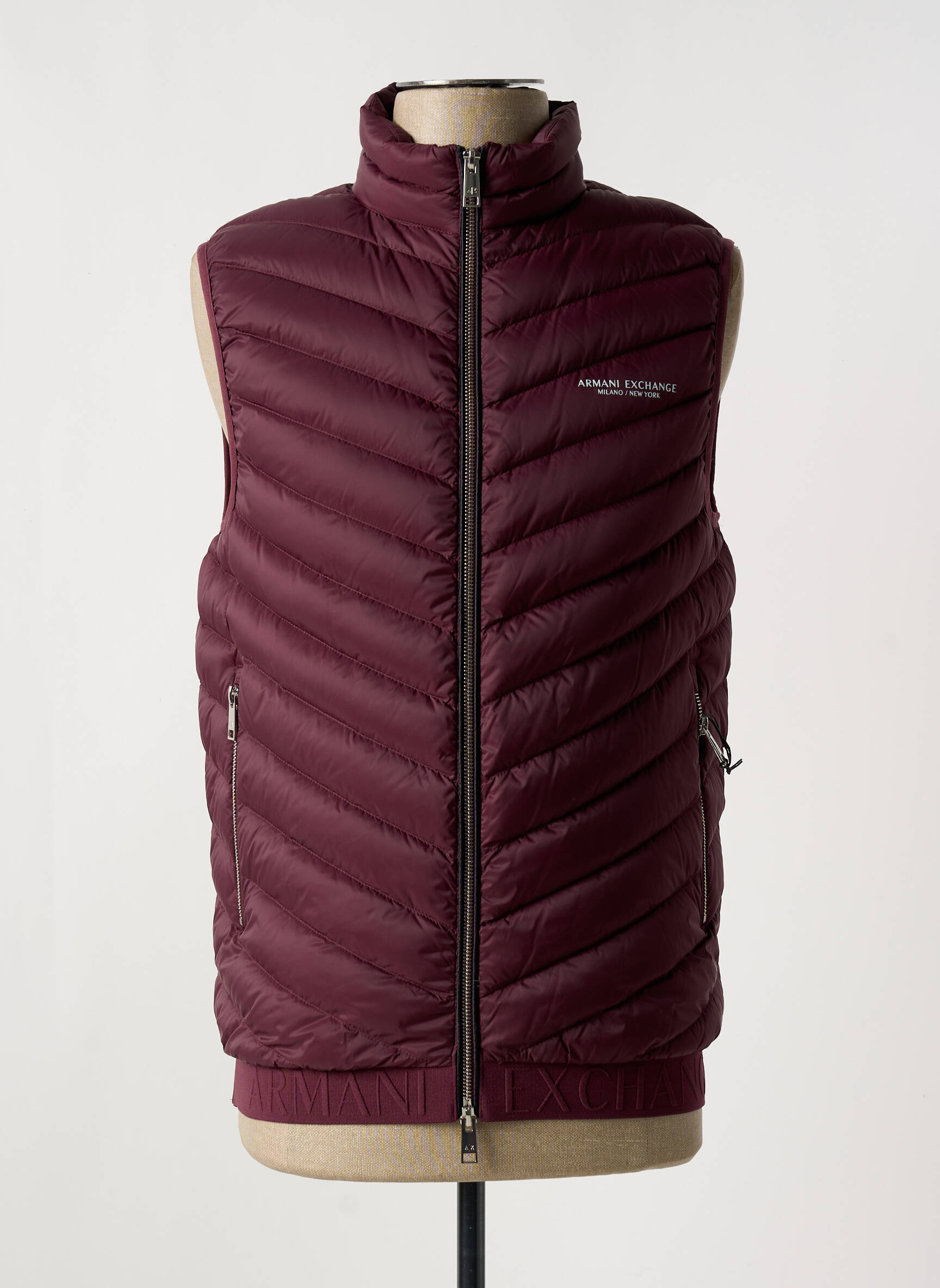 Pūkinė striukė kišenės be gobtuvų raudona ARMANI EXCHANGE vyras