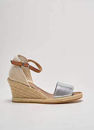 Espadrilės satino audinys kulnas nuo 4 iki 6 cm sidabrinė LA VAGUE moteris