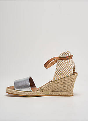 Espadrilės satino audinys kulnas nuo 4 iki 6 cm sidabrinė LA VAGUE moteris