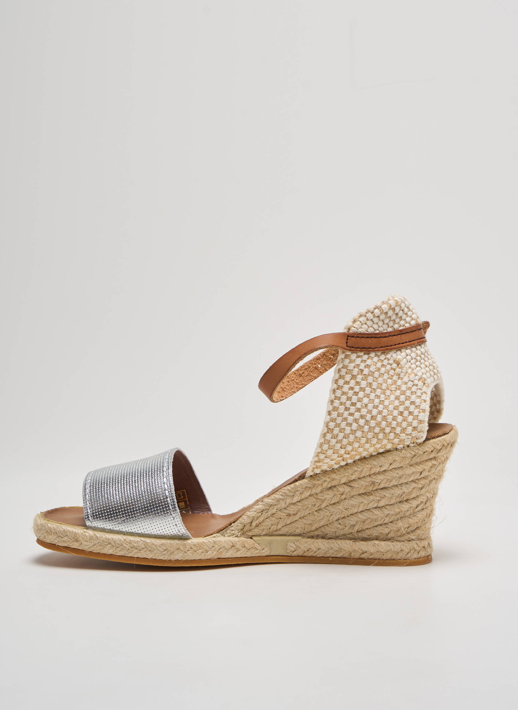 Espadrilės satino audinys kulnas nuo 4 iki 6 cm sidabrinė LA VAGUE moteris