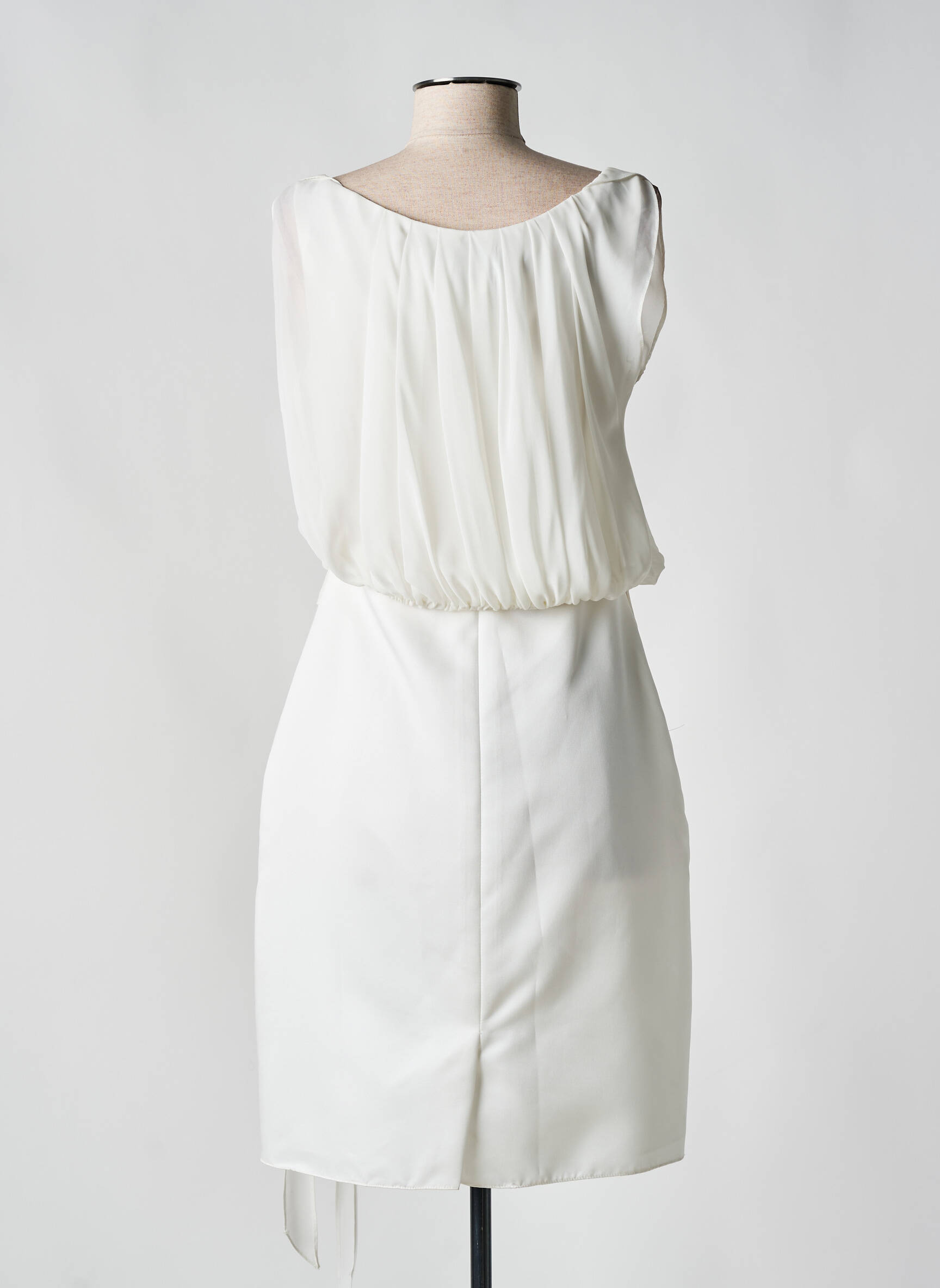 Pusilgių suknelė be rankų be rankų baltas FASHION NEW YORK moteris