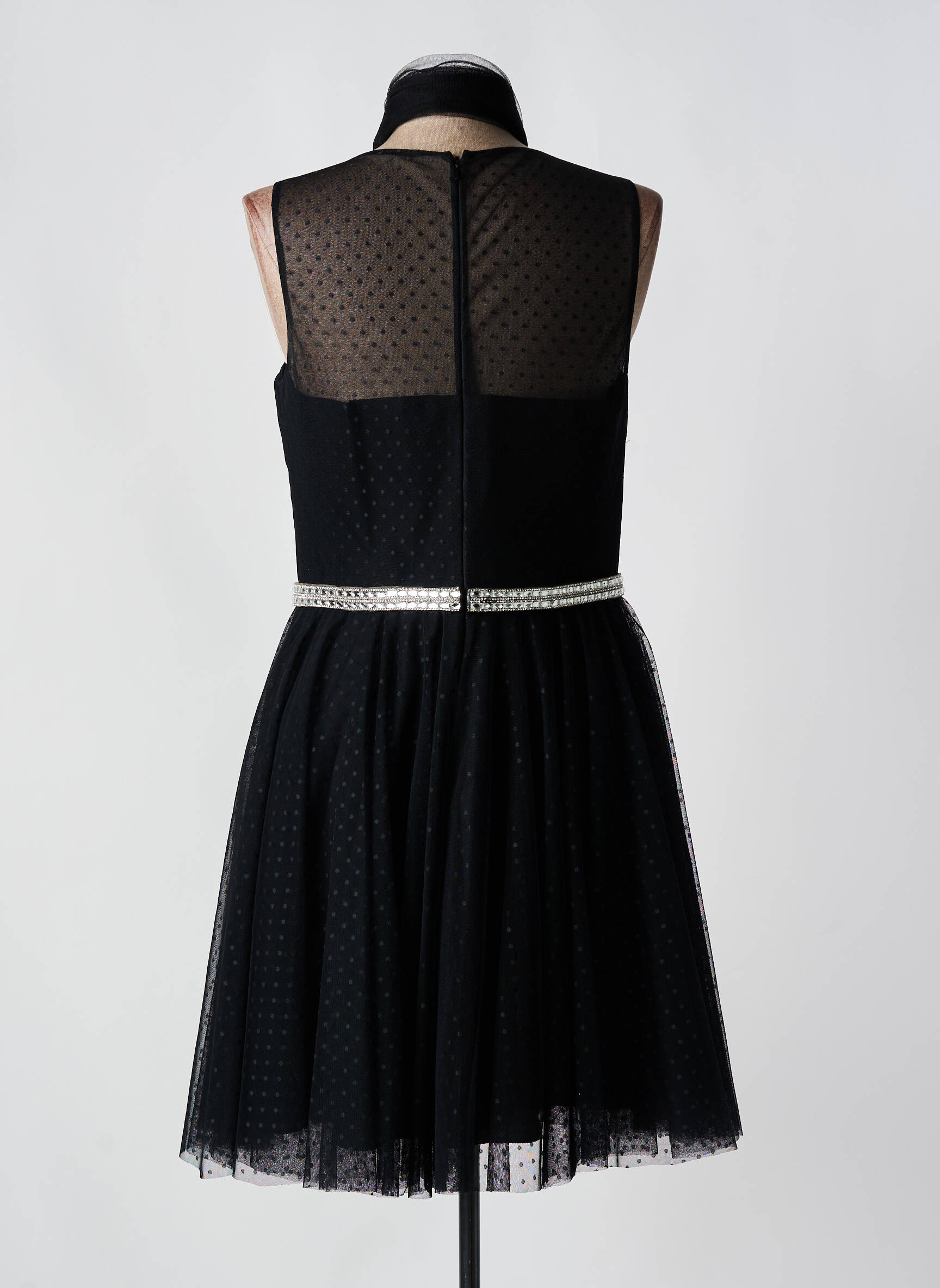 Pusilgių suknelė be rankų be rankų juodas FASHION NEW YORK moteris