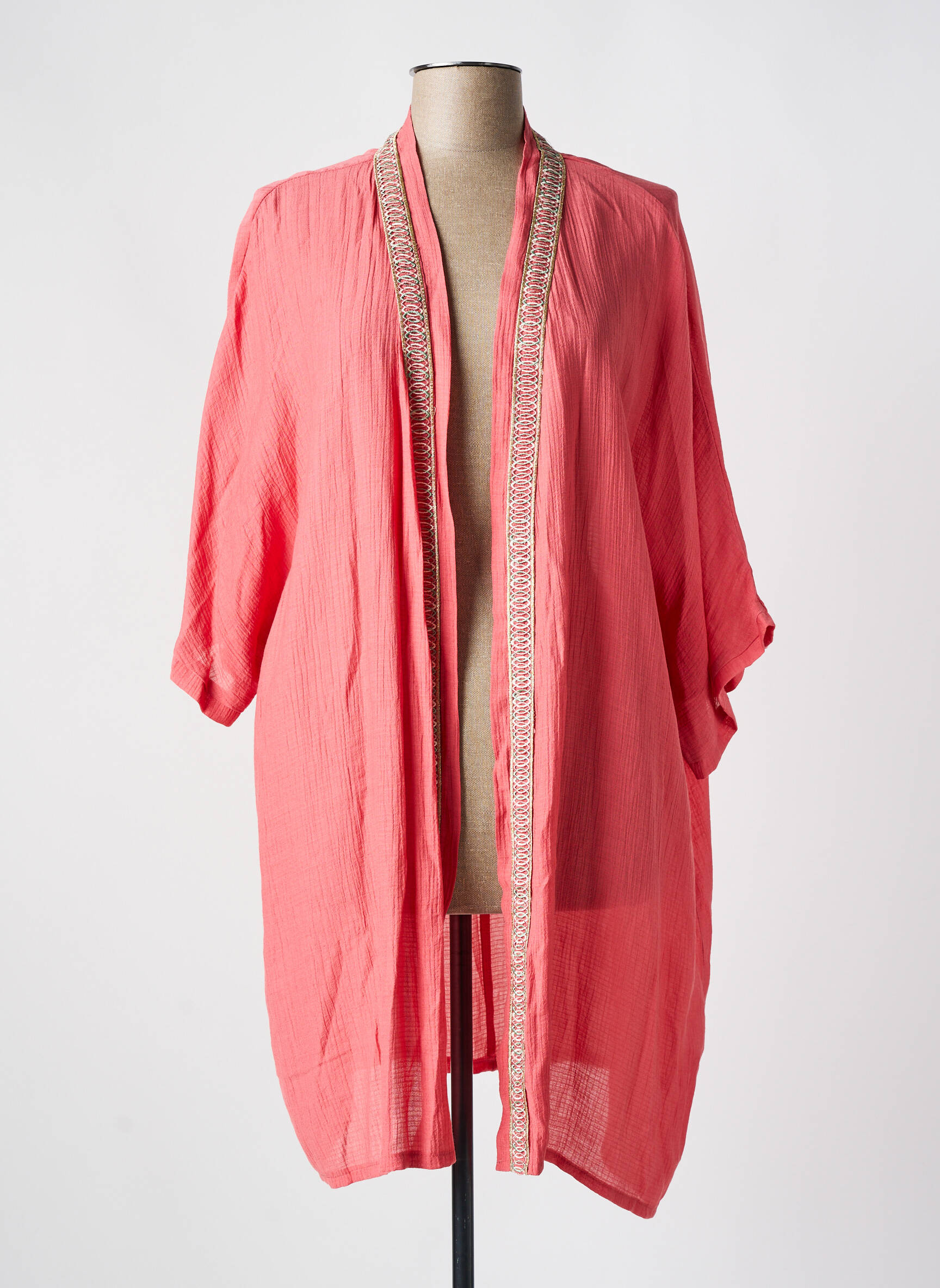 Kimono striukė sklandi forma rožinė SPG WOMAN moteris