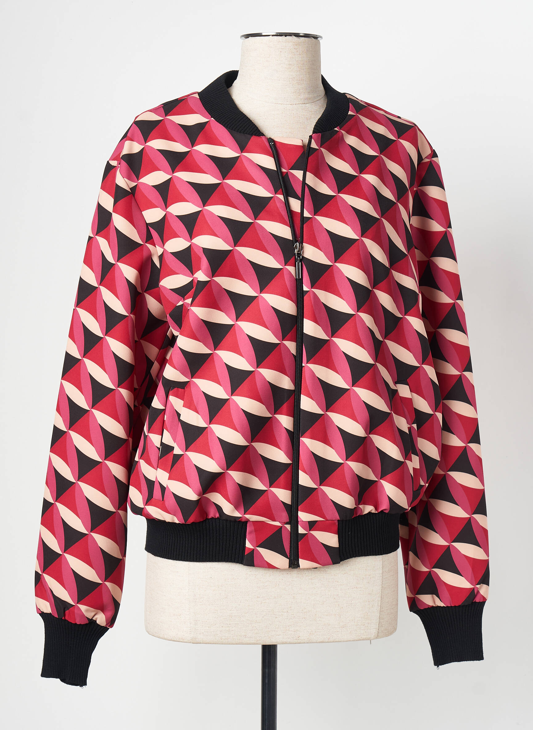 Kasdienis švarkas apvalus kaklas raudona ESTEL COLLECTION moteris