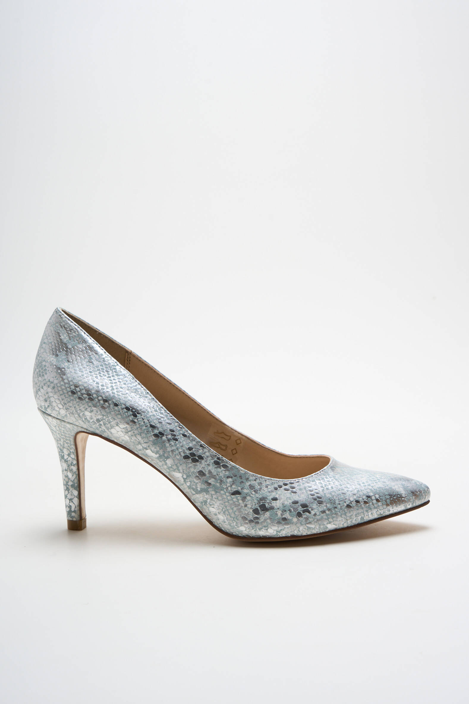 Aukštakulniai satino audinys kulnas nuo 7 iki 9 cm sidabrinė I LOVE SHOES moteris