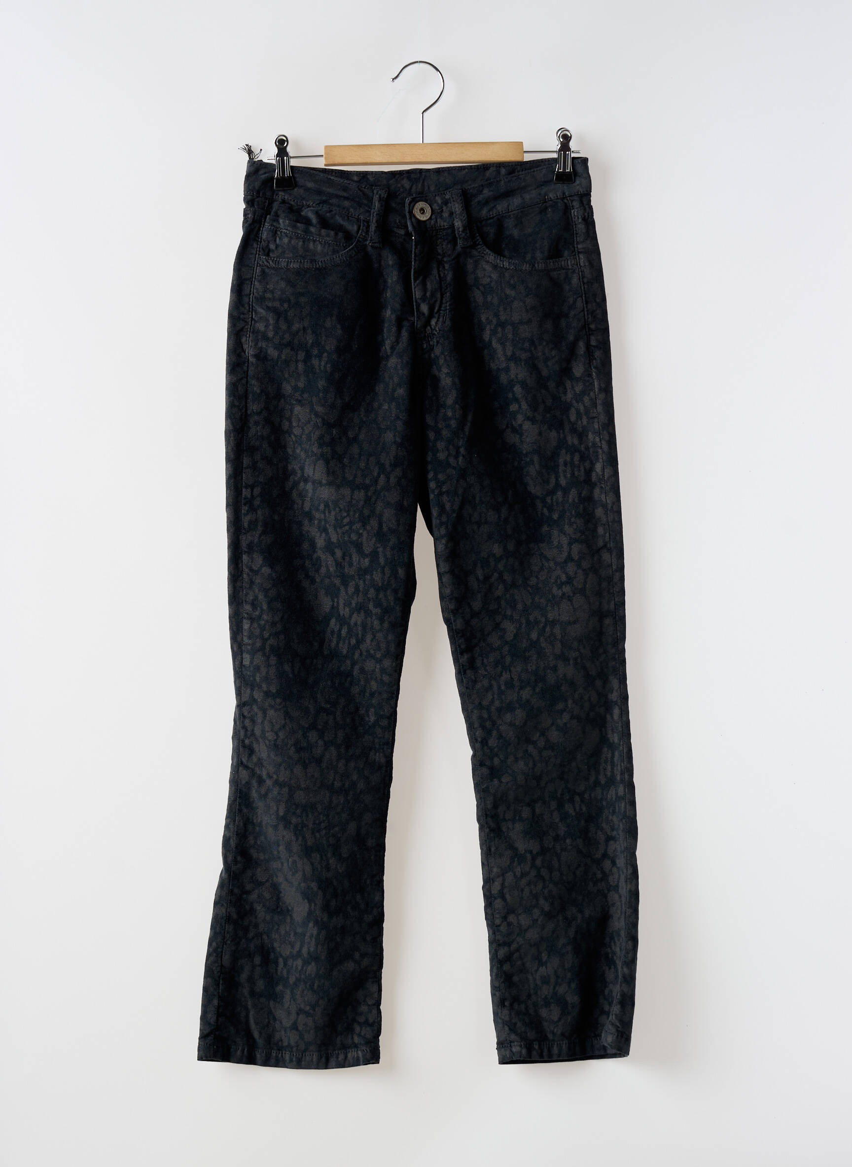 Tiesi kelnė uždarymas su užtrauktuku po mygtuku uždengimu pilka DENIM STUDIO moteris