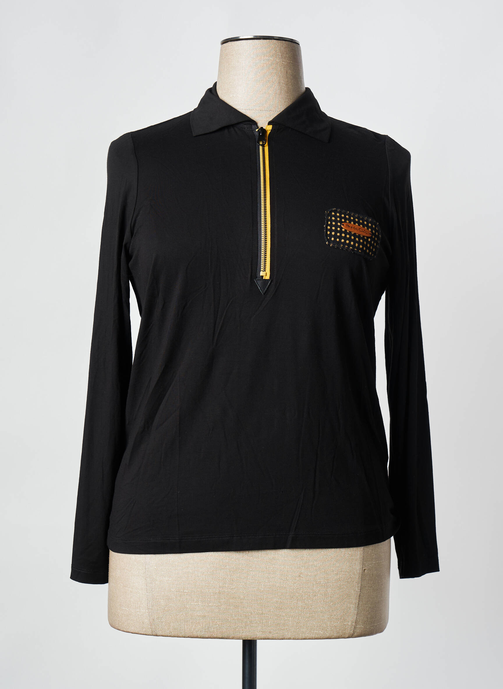 Polo ilgos rankovės ilgos rankovės juodas POUPÉE CHIC BY MERCEDES DE MIGUEL moteris