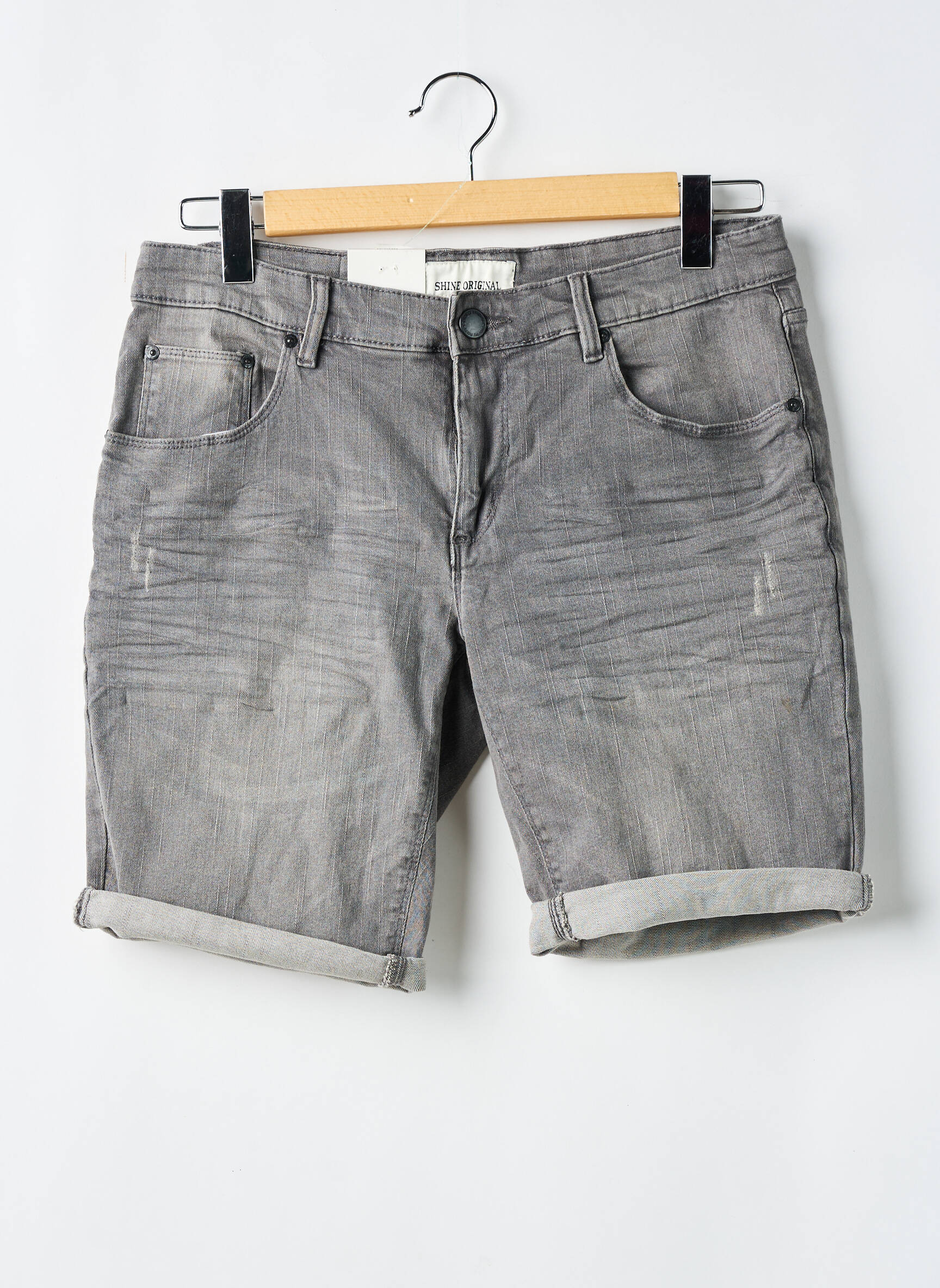 Bermudas denimo audinys normala dydis pilka SHINE ORIGINAL vyras