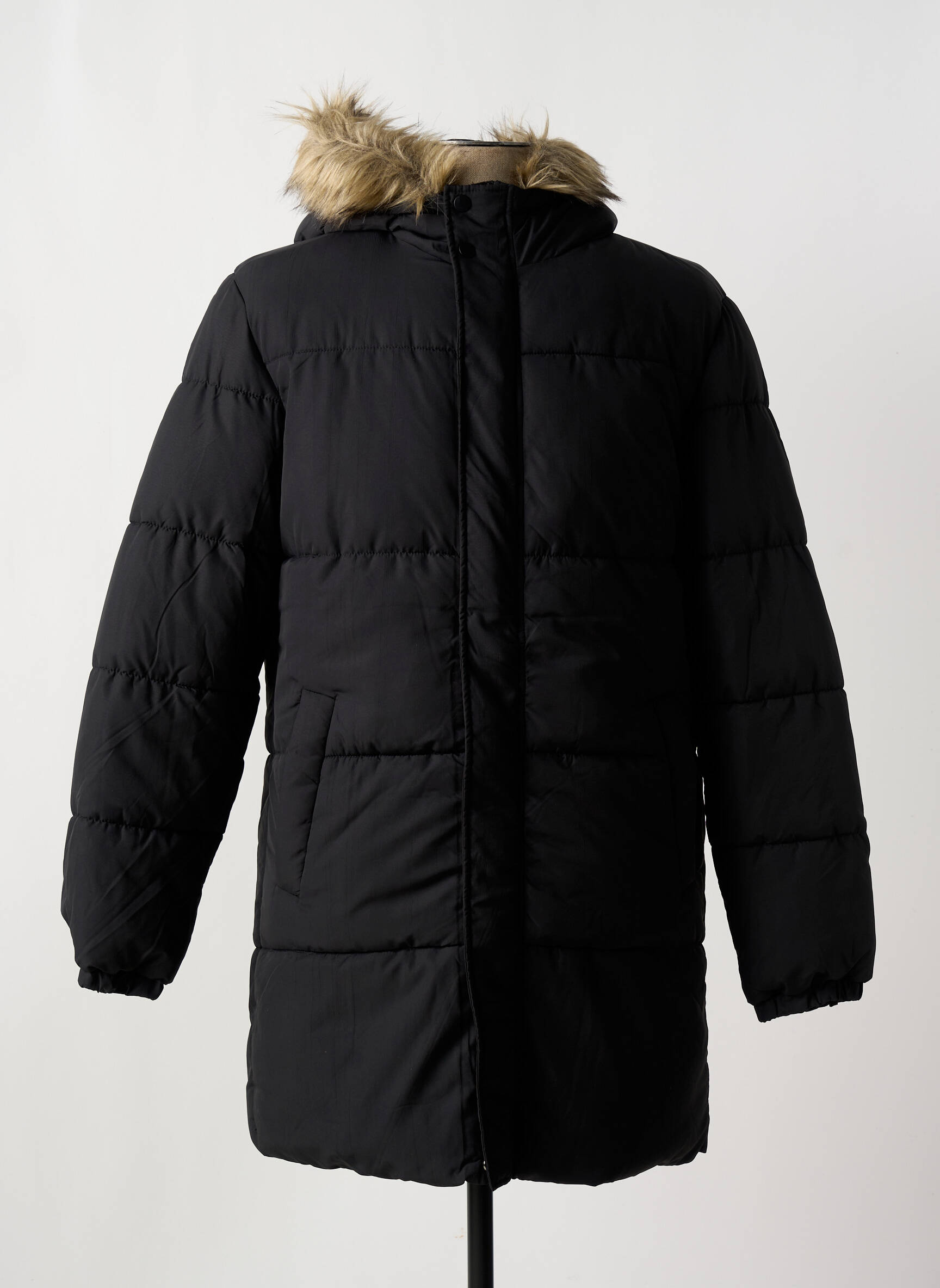 Pūkinė striukė ilgos rankovės su gobtuvu juodas JACK & JONES vyras