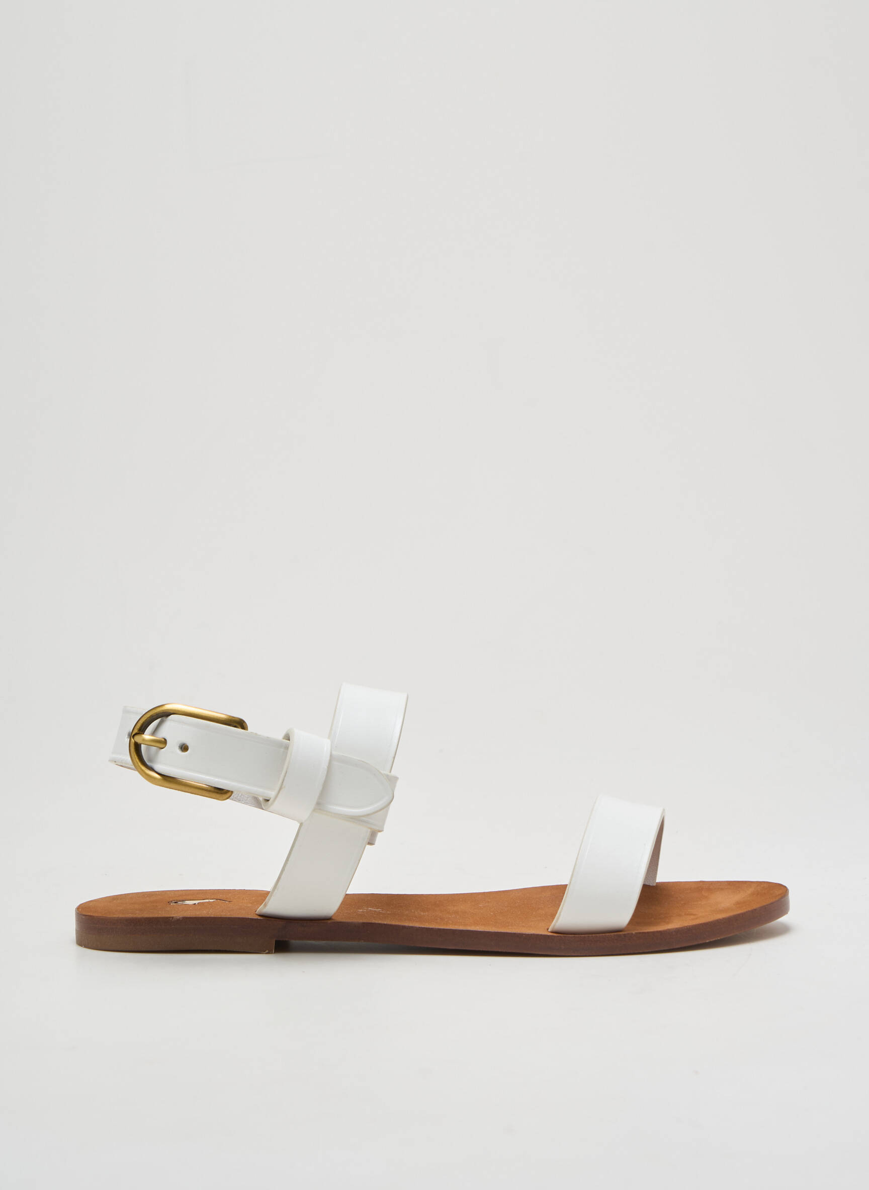 Sandalai/nu pėdos lygus medžiaga plokščias kulnas iki 3 cm baltas RALPH LAUREN moteris