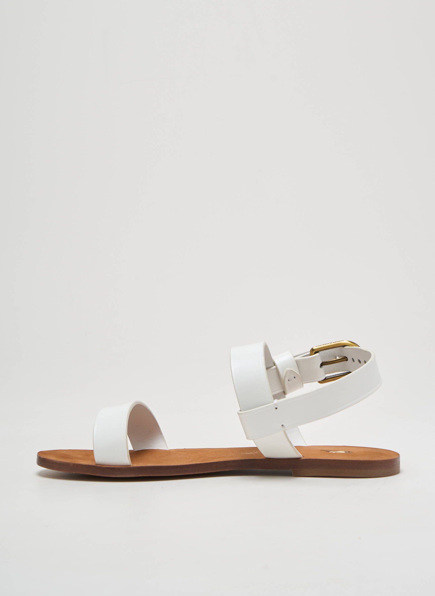 Sandalai/nu pėdos lygus medžiaga plokščias kulnas iki 3 cm baltas RALPH LAUREN moteris