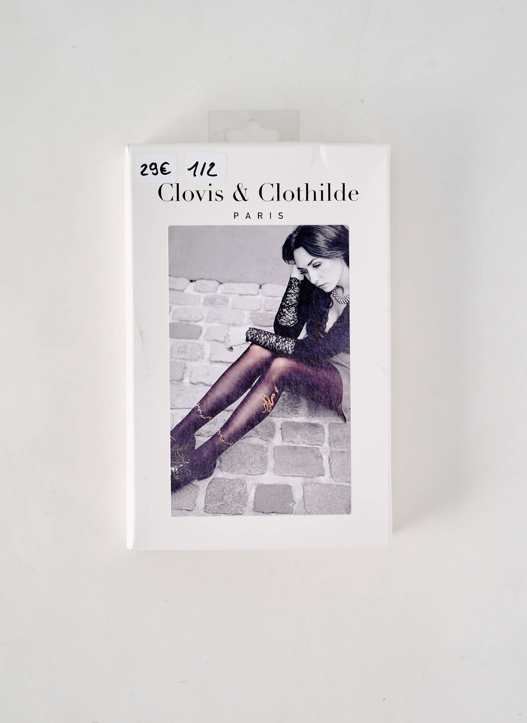 Kojinės fantazijos raštas juodas CLOVIS & CLOTHILDE moteris