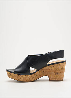 Sandalai/nu pėdos pusiau kompensuotas kulnas nuo 4 iki 6 cm juodas CLARKS moteris