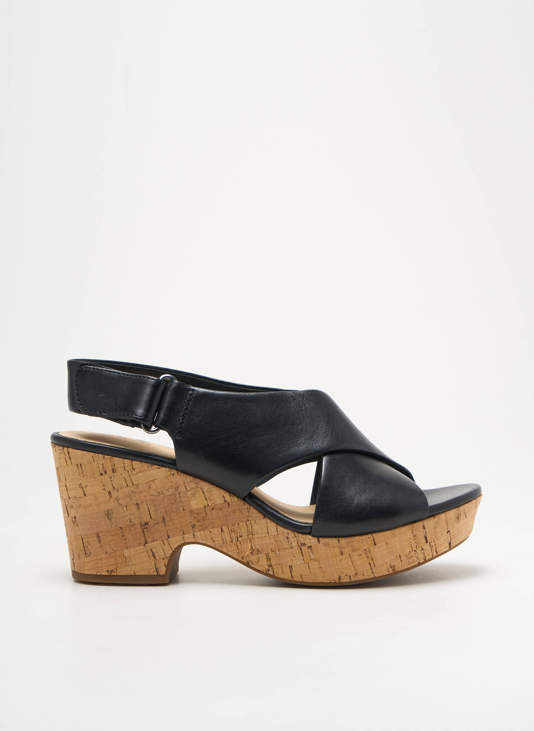 Sandalai/nu pėdos lygus medžiaga kulnas nuo 4 iki 6 cm juodas CLARKS moteris