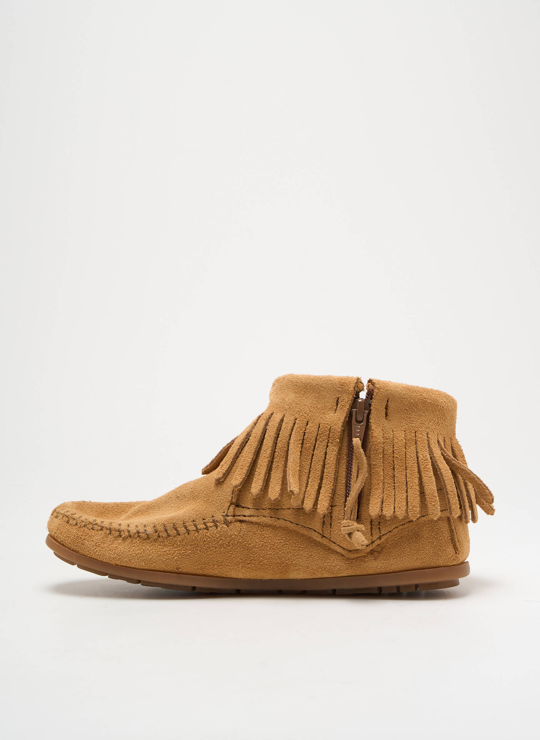 Batai/botai nubuko audinys plokščias kulnas iki 3 cm rudas MINNETONKA moteris