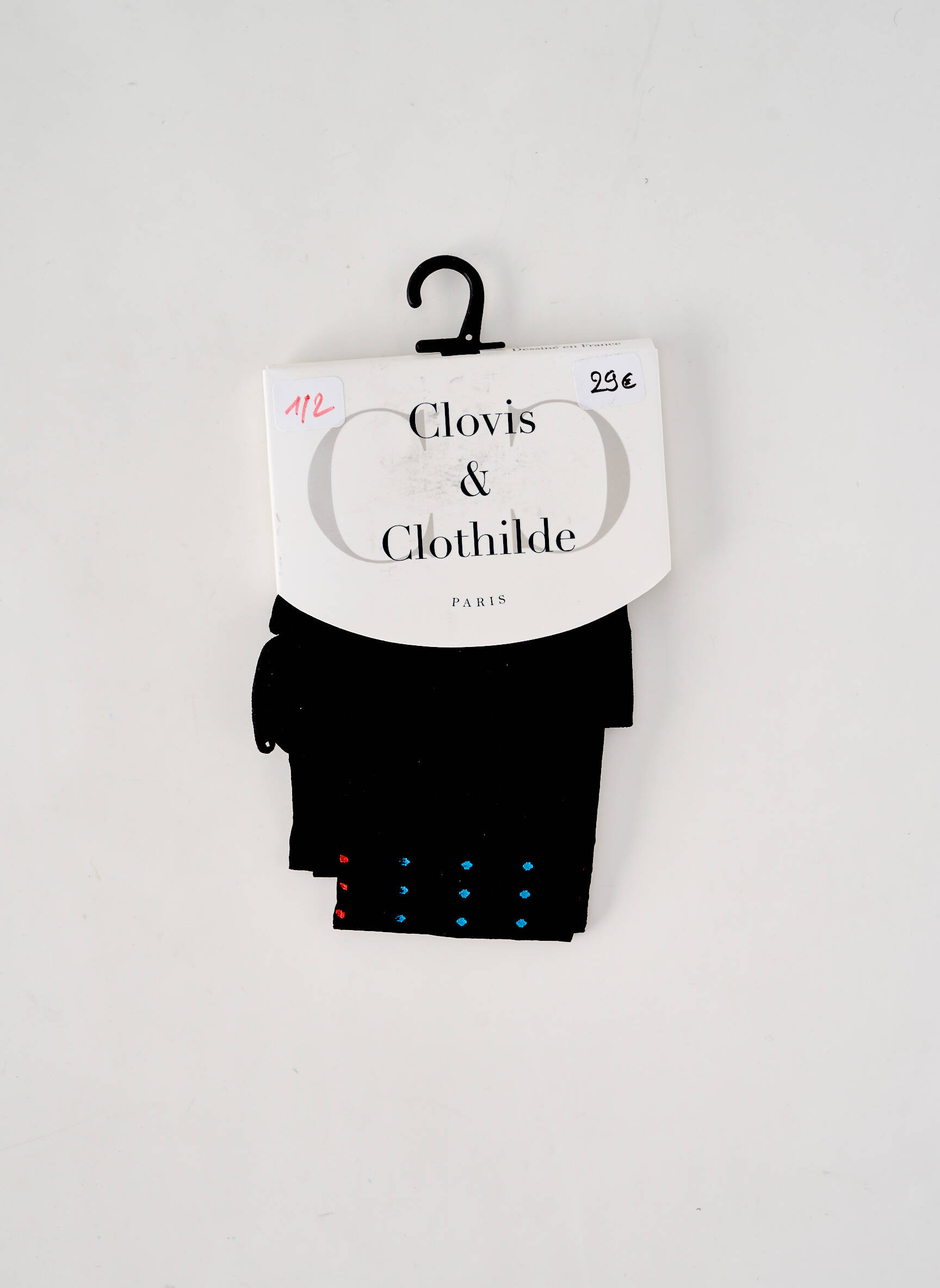 Kojinės taškinis raštas juodas CLOVIS & CLOTHILDE moteris