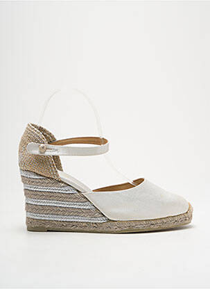 Espadrilės satino audinys kulnas nuo 7 iki 9 cm sidabrinė CASTANER moteris