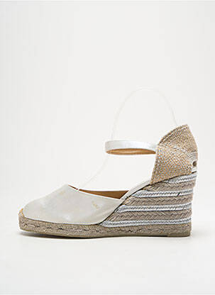 Espadrilės satino audinys kulnas nuo 7 iki 9 cm sidabrinė CASTANER moteris