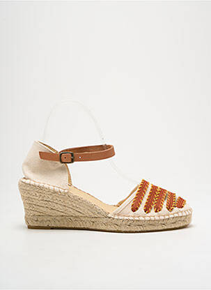 Espadrilės apvalus mygtukas kulnas nuo 4 iki 6 cm bežinis NICOLE moteris