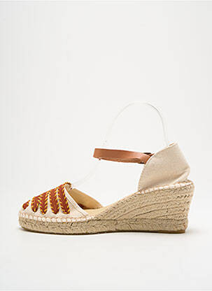 Espadrilės apvalus mygtukas kulnas nuo 4 iki 6 cm bežinis NICOLE moteris
