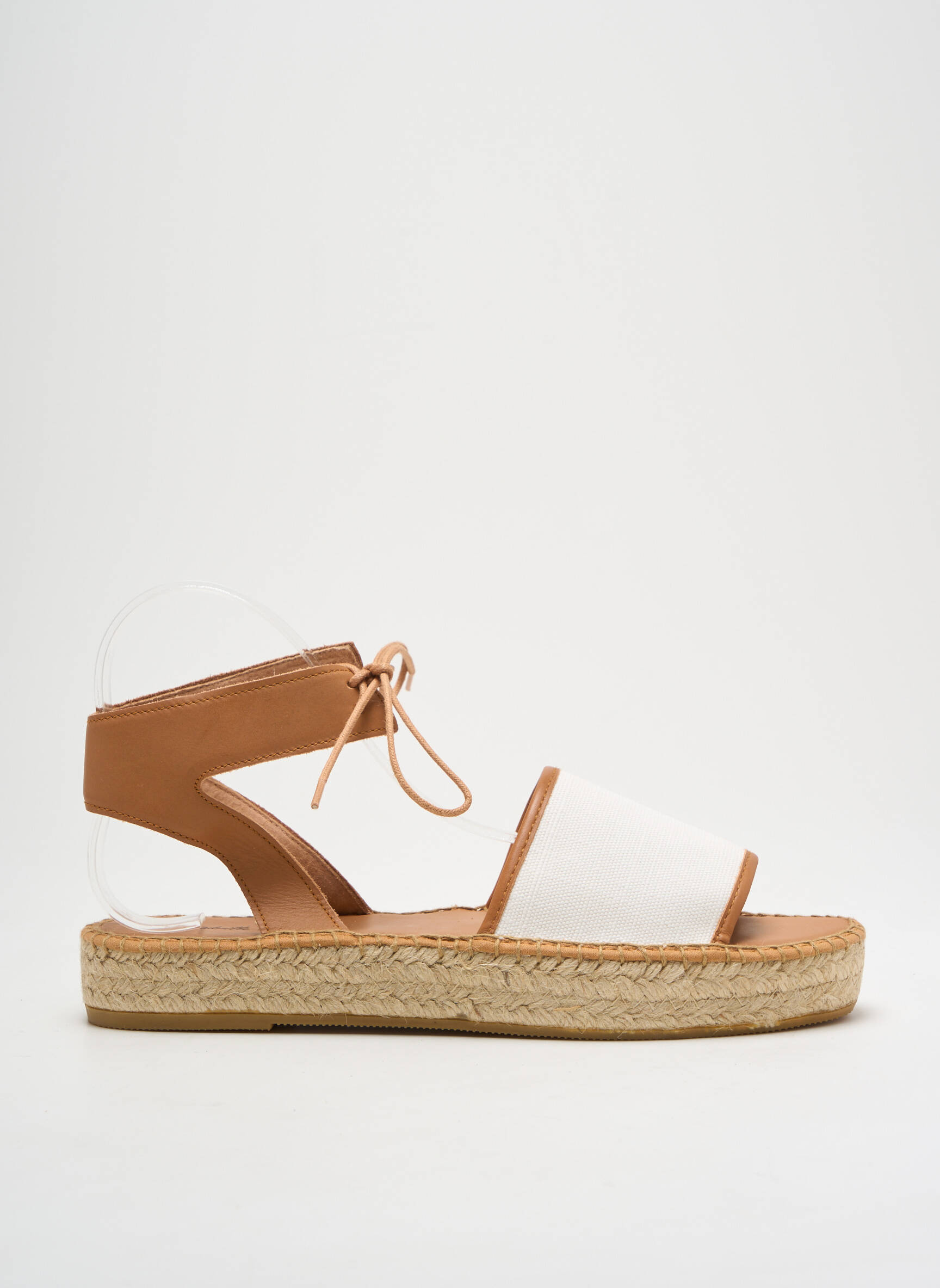 Espadrilės satino audinys plokščias kulnas iki 3 cm baltas L'ESPADRILLE DE NICOLE moteris