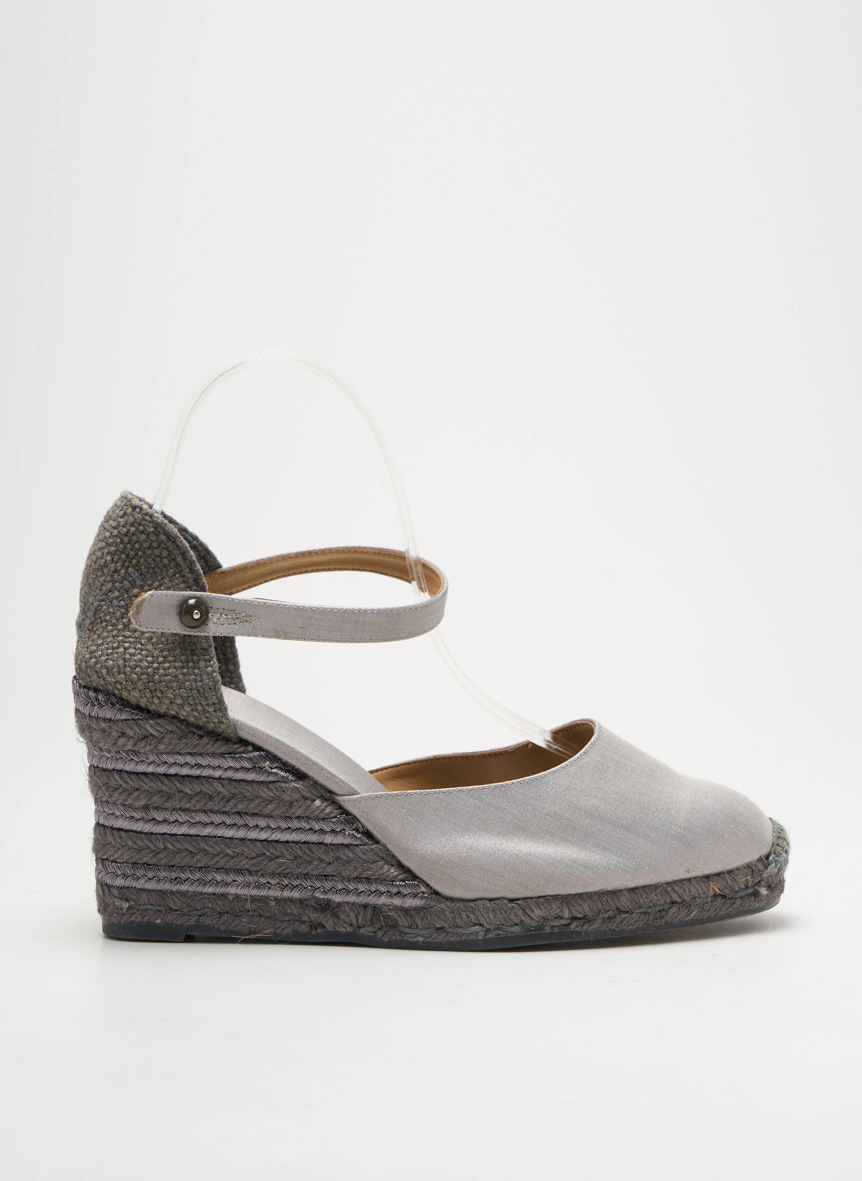 Espadrilės satino audinys kulnas nuo 7 iki 9 cm pilka CASTANER moteris