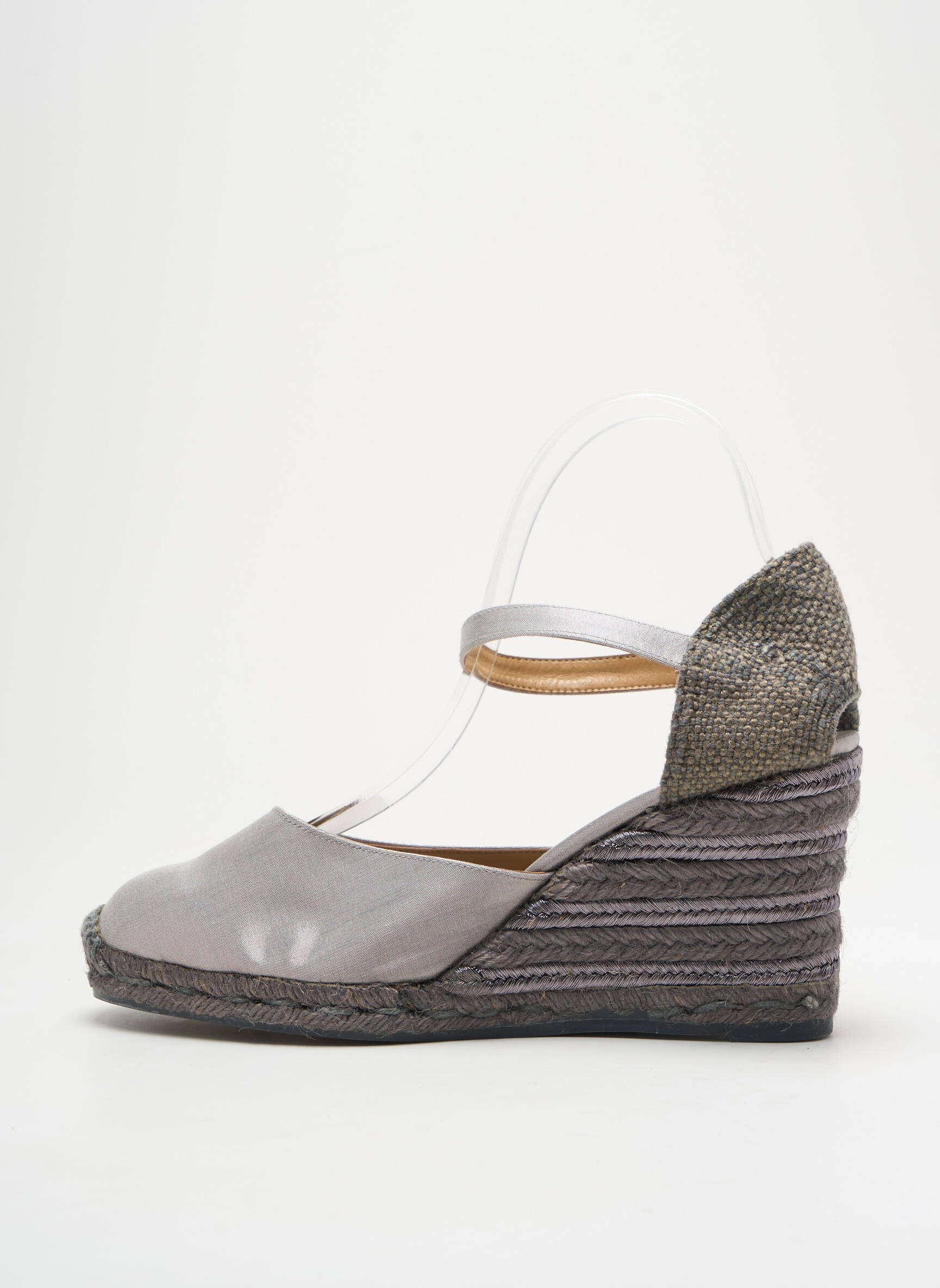 Espadrilės satino audinys kulnas nuo 7 iki 9 cm pilka CASTANER moteris