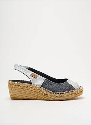Espadrilės satino audinys kulnas nuo 4 iki 6 cm sidabrinė MONTANE moteris