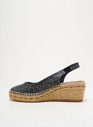 Espadrilės satino audinys kulnas nuo 4 iki 6 cm juodas MONTANE moteris