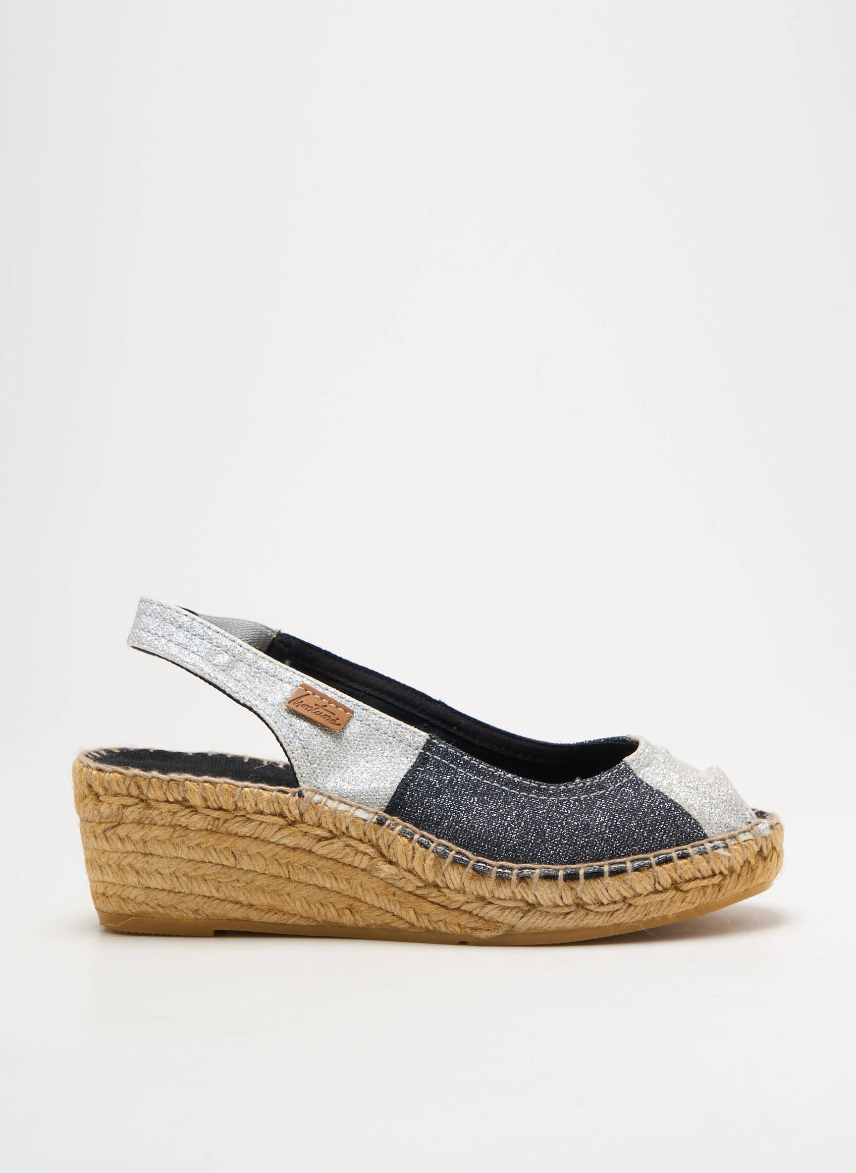 Espadrilės satino audinys kulnas nuo 4 iki 6 cm sidabrinė MONTANE moteris