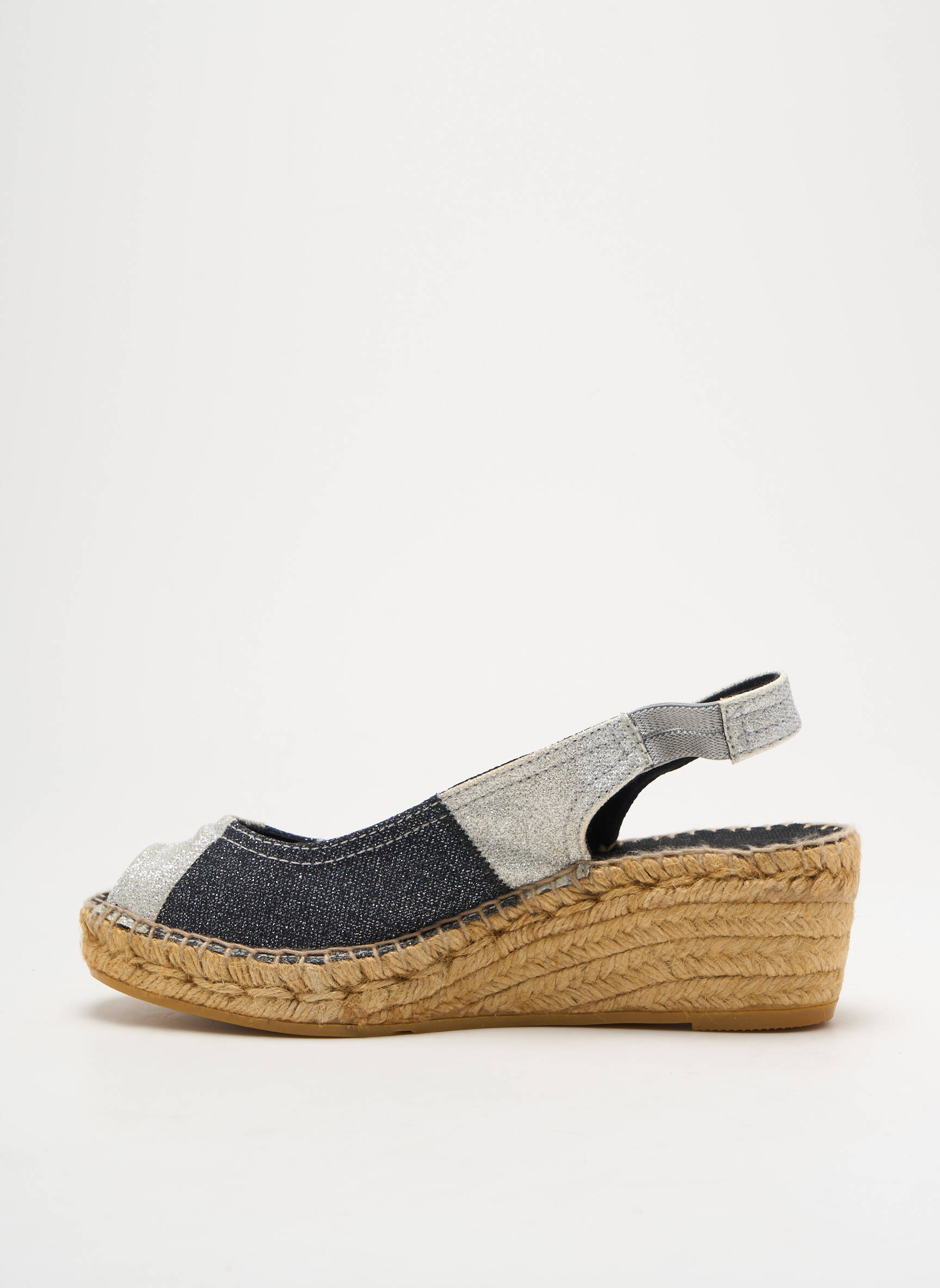Espadrilės satino audinys kulnas nuo 4 iki 6 cm sidabrinė MONTANE moteris