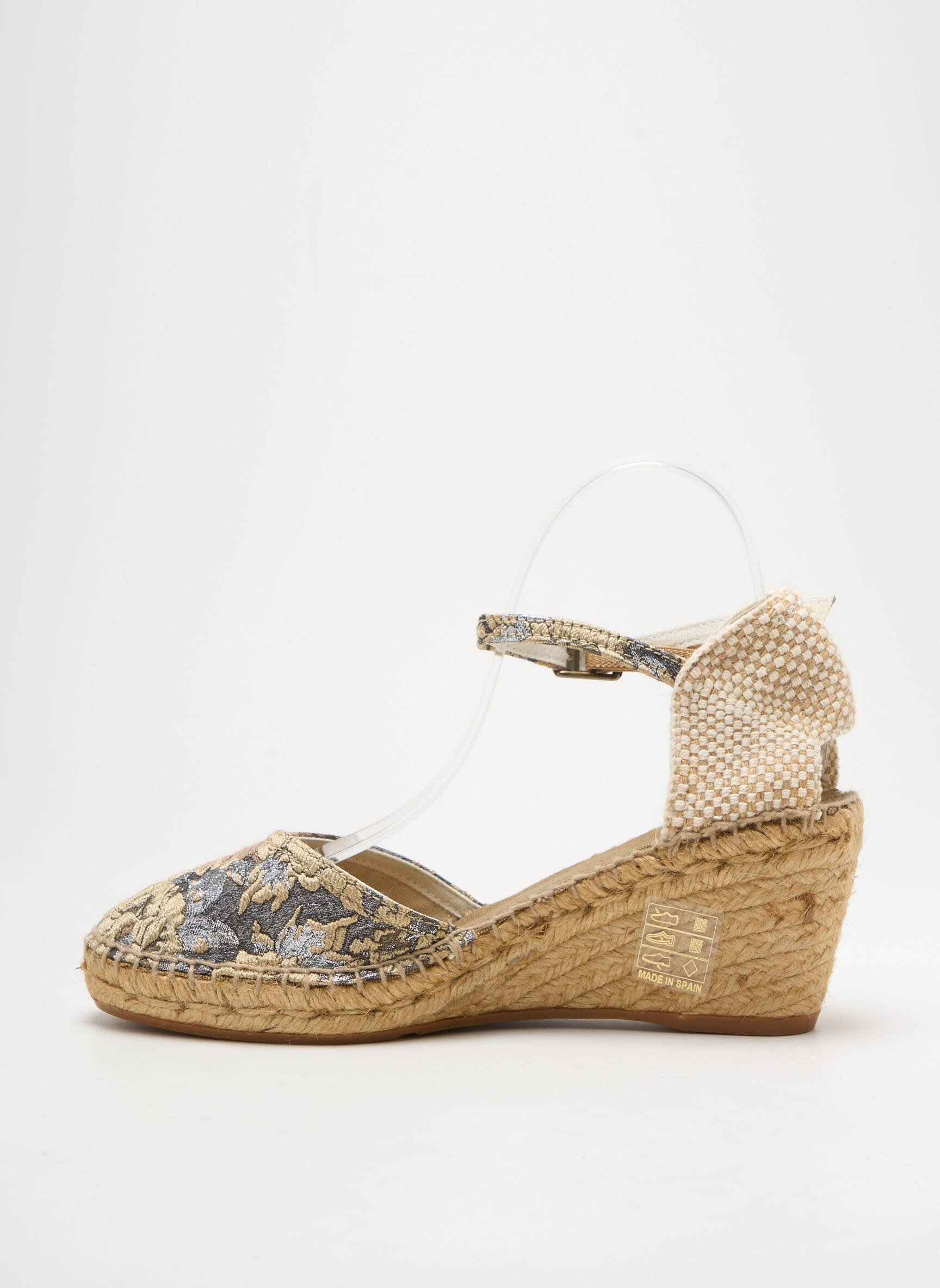 Espadrilės satino audinys kulnas nuo 4 iki 6 cm bežinis MONTANE moteris
