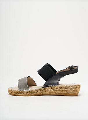 Espadrilės satino audinys plokščias kulnas iki 3 cm sidabrinė NICOLE moteris