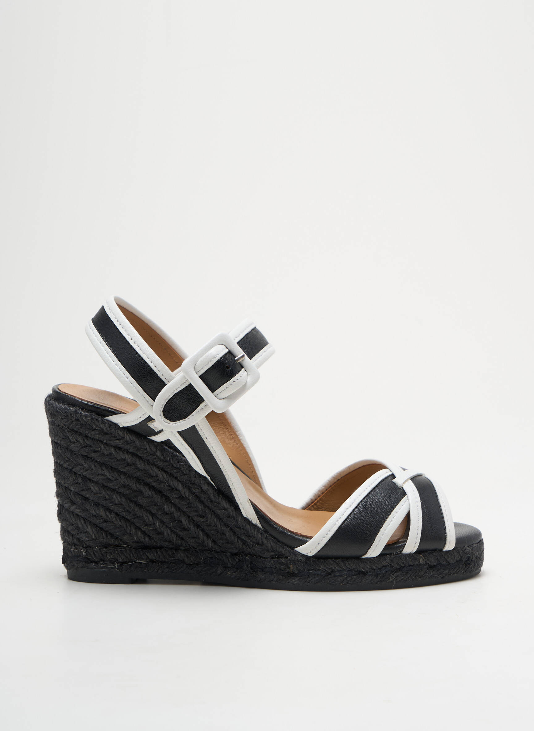 Espadrilės satino audinys kulnas nuo 7 iki 9 cm juodas CASTANER moteris