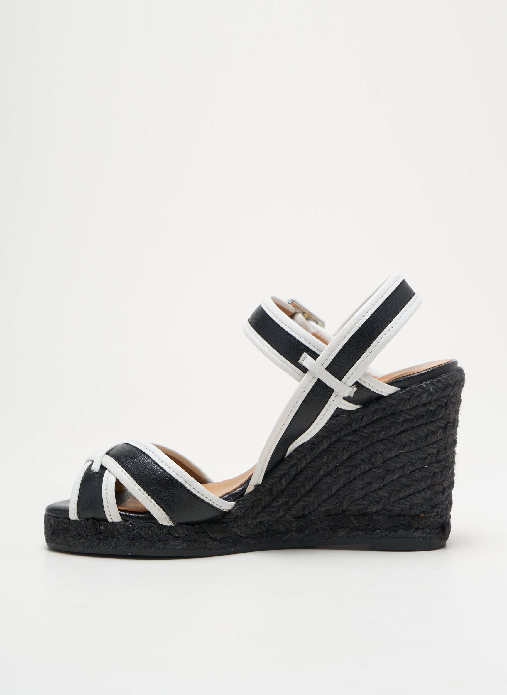 Espadrilės satino audinys kulnas nuo 7 iki 9 cm juodas CASTANER moteris