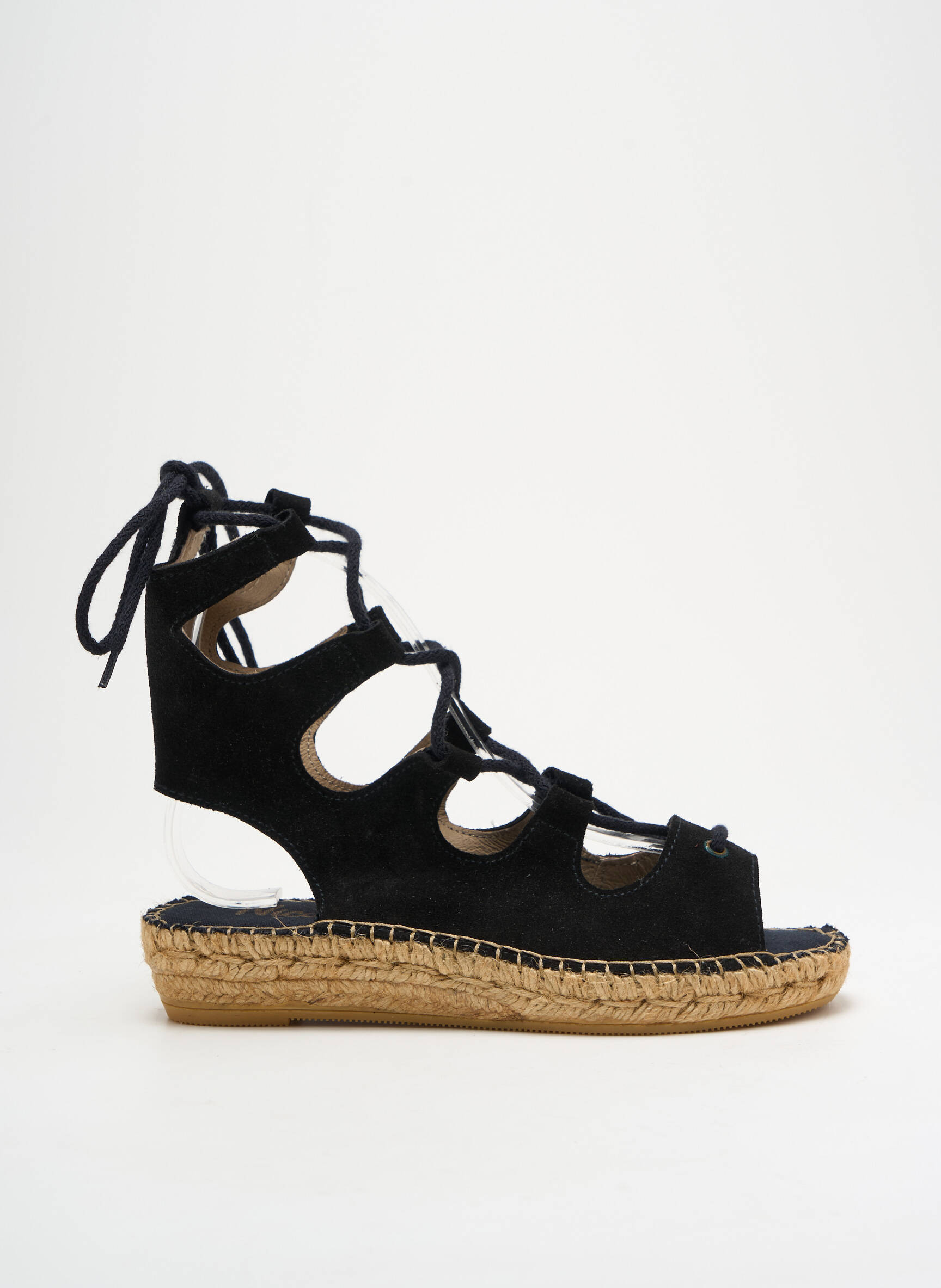 Espadrilės šnervių uždarymas plokščias kulnas iki 3 cm juodas NICOLE moteris
